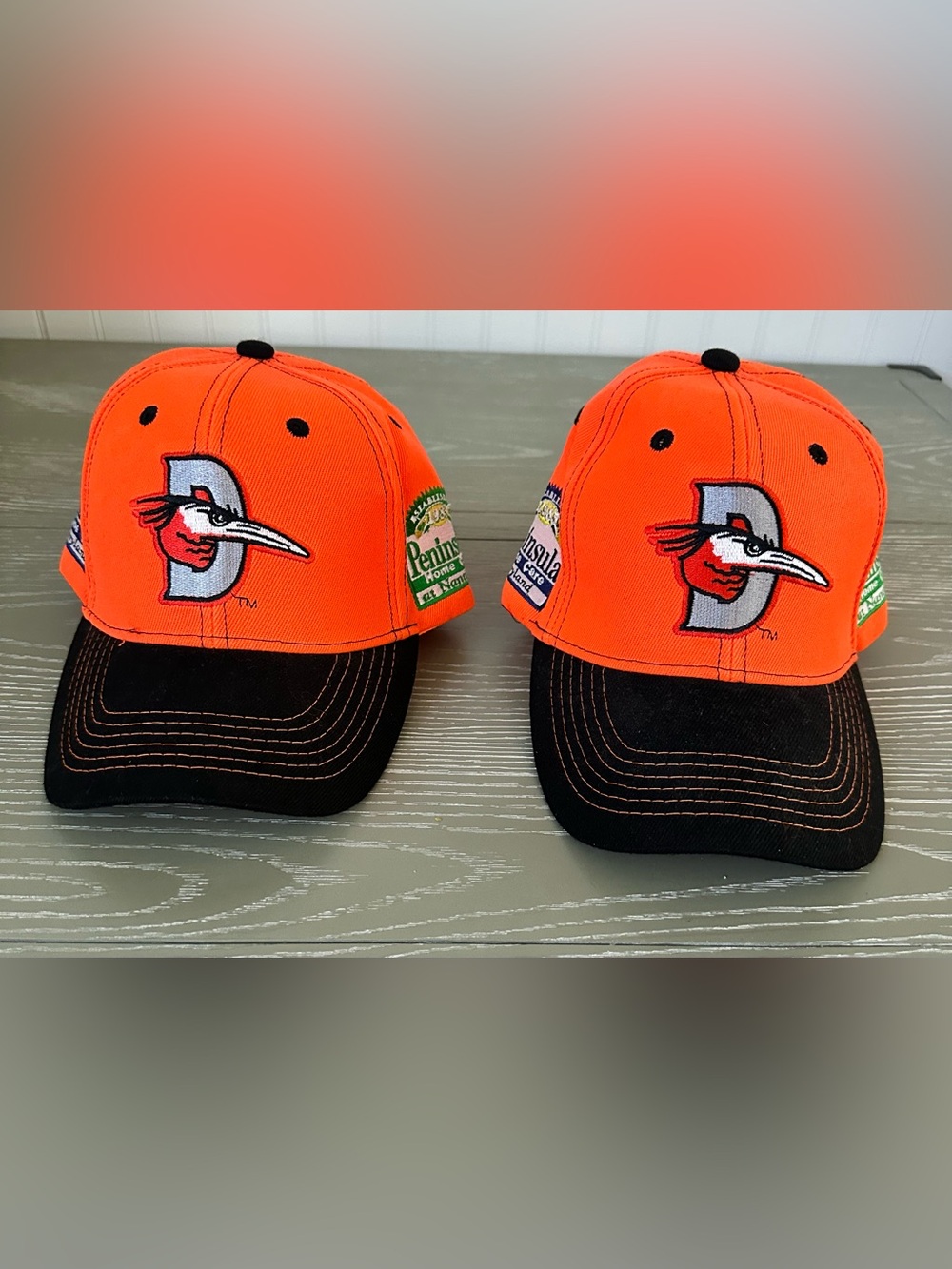 Delmarva Shorebirds Promotional Giveaway Baseball Caps - Lot of 2